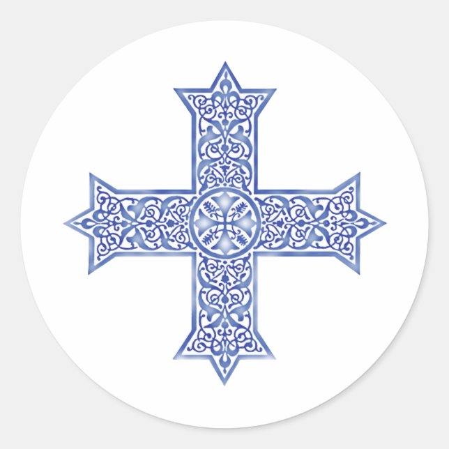 Coptic Cross Symbol of Egyptian Christianity Classic Round Sticker (Front)