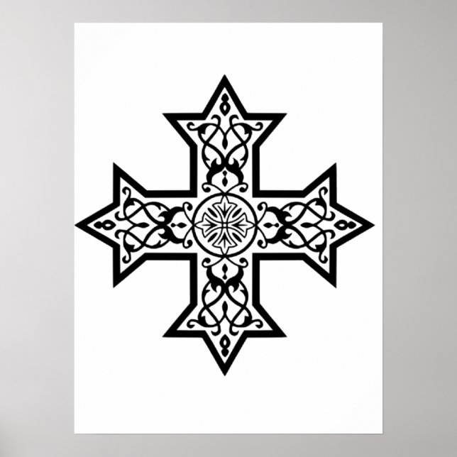 Coptic Cross Symbol of Egyptian Christianity Poster (Front)