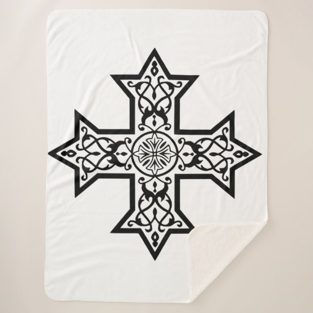 Coptic Cross Symbol of Egyptian Christianity Sherpa Blanket (Front)