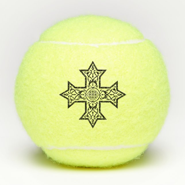 Coptic Cross Symbol of Egyptian Christianity Tennis Balls (Front)