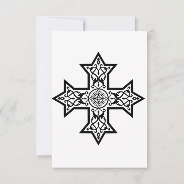 Coptic Cross Symbol of Egyptian Christianity Thank You Card (Front)