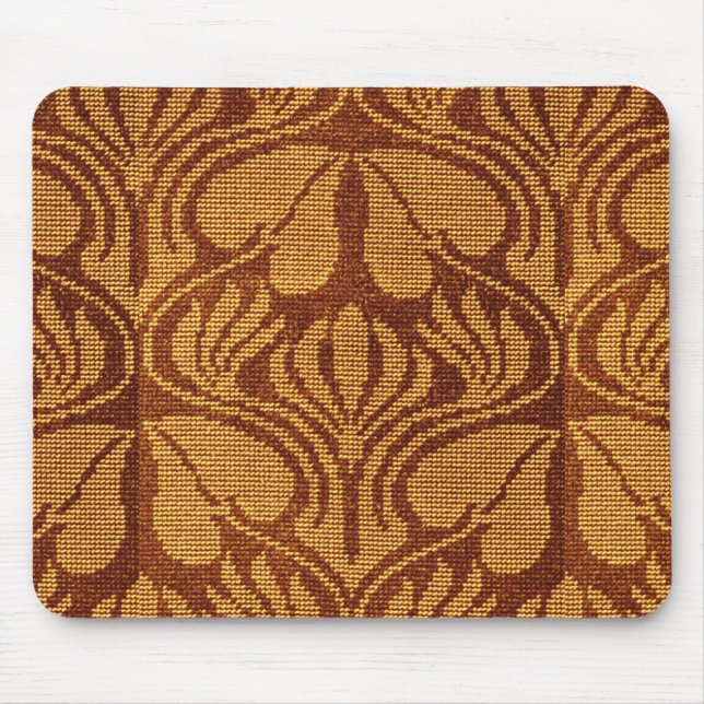 Coptic embroidery pattern  - Orange leaves Mouse Mat (Front)