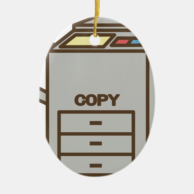 Copy Machine Ceramic Tree Decoration (Front)