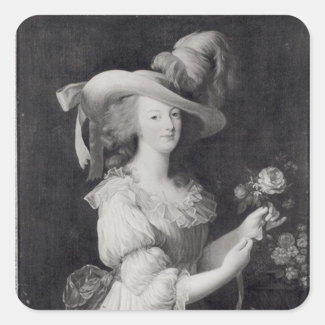 Copy of a Portrait of Marie-Antoinette Square Sticker (Front)