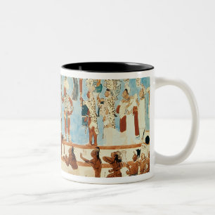 Copy of a wall painting from Bonampak Two-Tone Coffee Mug
