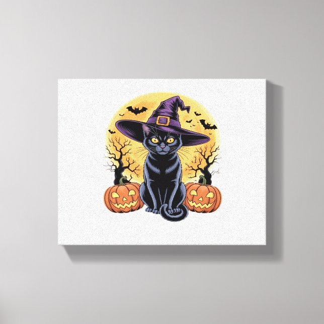 Copy of Cat Skulls Creepy Cute Kitty Goth Black Al Canvas Print (Front)