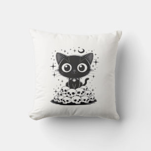 Copy of Cat Skulls Creepy Cute Kitty Goth Black Al Cushion