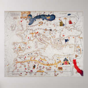 Copy of Catalan Map of Europe, North Africa Poster