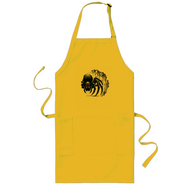 Copy of Creepy Black Spider Gothic Design Long Apron (Front)