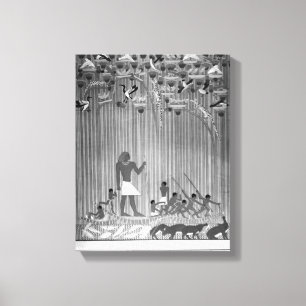 Copy of Egyptian painted relief depicting Fishing Canvas Print