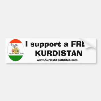 Copy of kycflagg, I support a free Kurdistan, w... Bumper Sticker