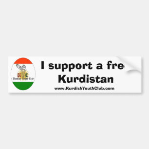 Copy of kycflagg, I support a free Kurdistan, w... Bumper Sticker