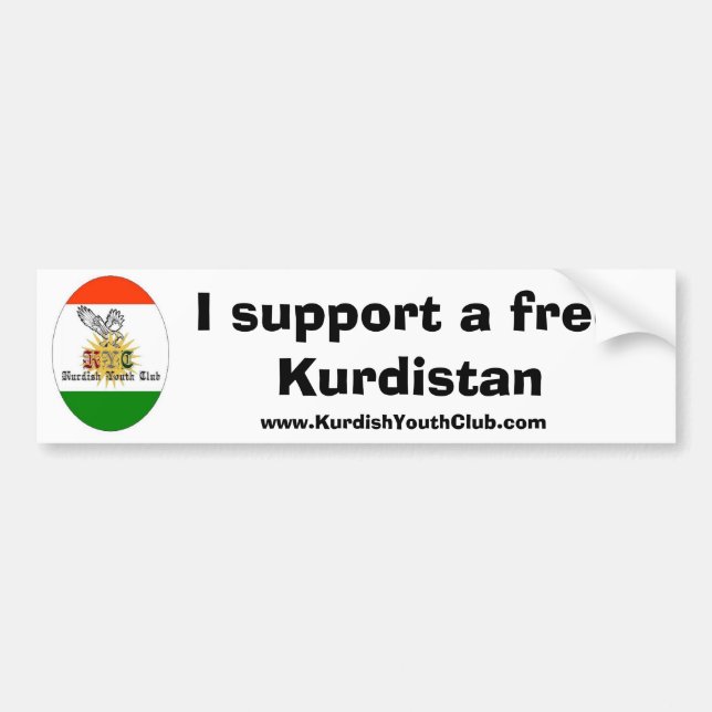 Copy of kycflagg, I support a free Kurdistan, w... Bumper Sticker (Front)