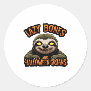 Copy of Lazy Bones and Halloween Groans - Creepy S Classic Round Sticker