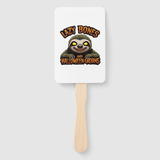 Copy of Lazy Bones and Halloween Groans - Creepy S Hand Fan (Front)