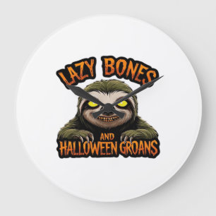 Copy of Lazy Bones and Halloween Groans - Creepy S Large Clock