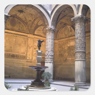 Copy of Putto with Dolphin by Andrea del Square Sticker