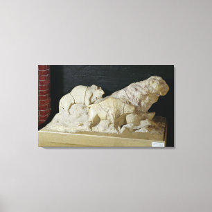 Copy of sculpture of bisons, Le Canvas Print