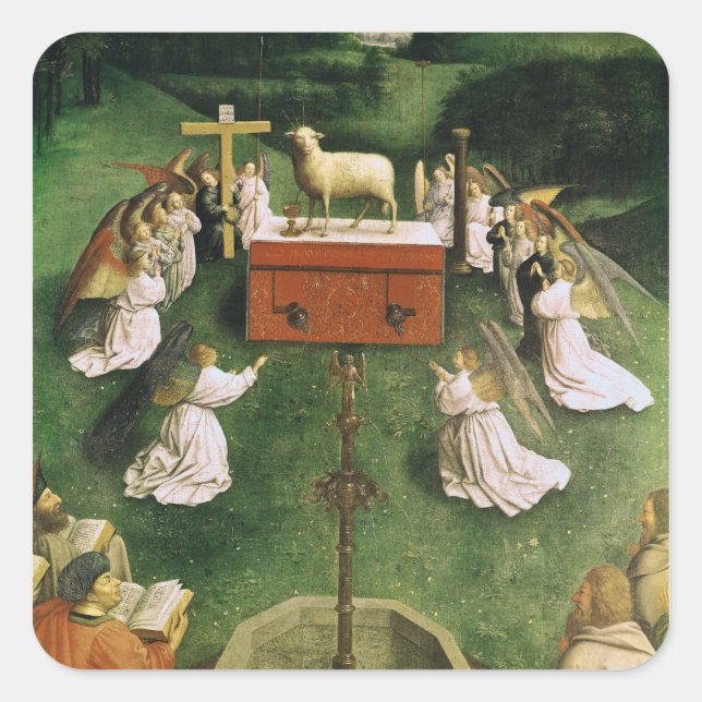 Copy of The Adoration of the Mystic Lamb Square Sticker (Front)