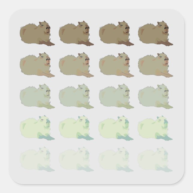 Copybara Capybara Square Sticker (Front)