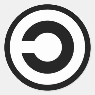 copyleft classic round sticker