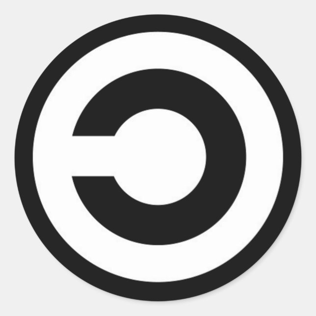 copyleft classic round sticker (Front)