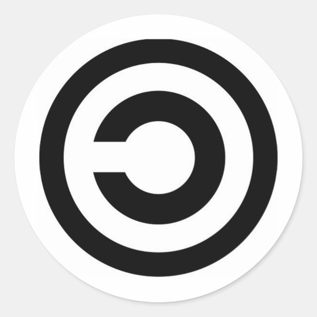 copyleft classic round sticker (Front)