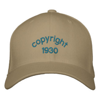 copyright 1930 embroidered hat