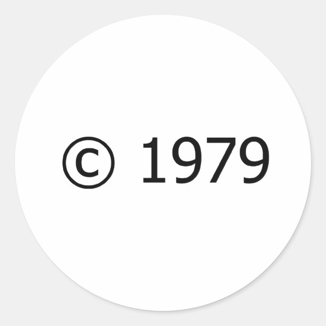 Copyright 1979 classic round sticker (Front)