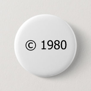 Copyright 1980 6 cm round badge