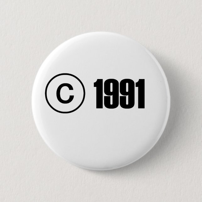 Copyright 1991 6 cm round badge (Front)
