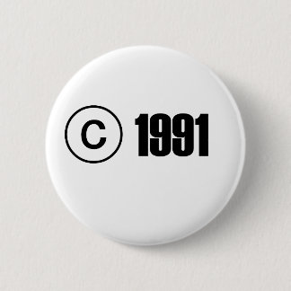 Copyright 1991 6 cm round badge