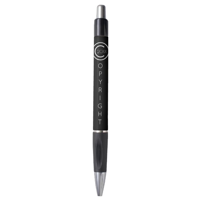 Copyright Modern Black Typographical Pen (Front Vertical)