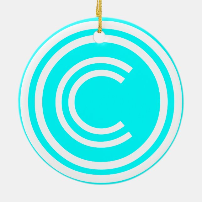 Copyright sign symbol ceramic tree decoration (Back)