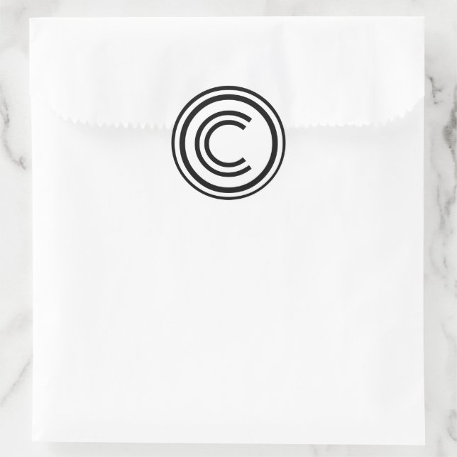 Copyright sign symbol classic round sticker (Bag)