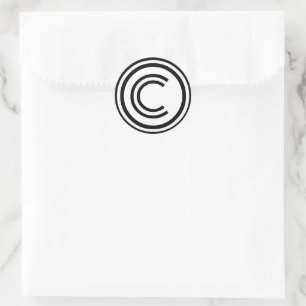 Copyright sign symbol classic round sticker