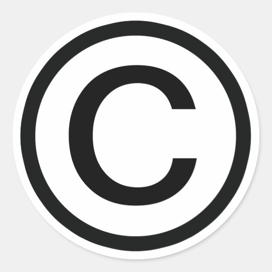 COPYRIGHT Sticker © Zazzle.co.uk
