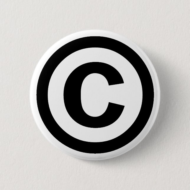 Copyright Symbol Copyrighted Copy Right Icon Sign 6 Cm Round Badge (Front)
