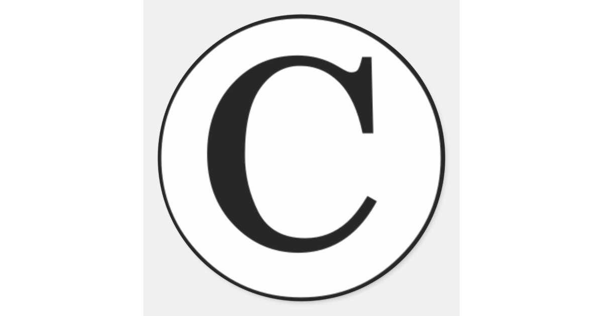 Copyright symbol stuff... classic round sticker Zazzle