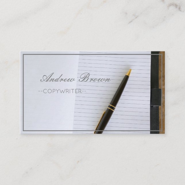 Copywriter Notebook Pen Business Card (Front)