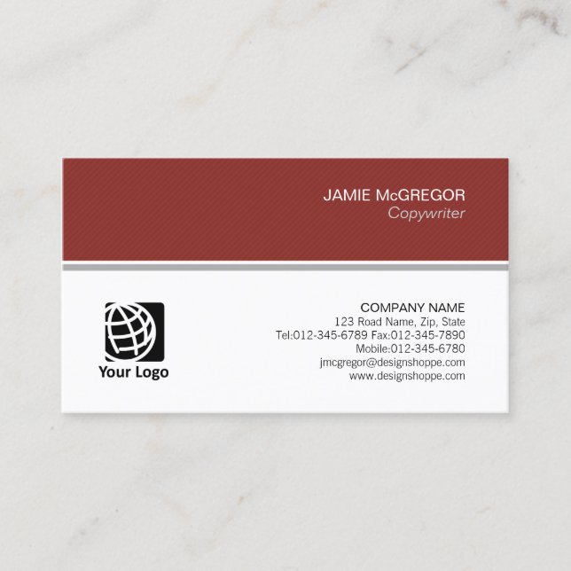 Copywriter Publishing Simple Minimal Professional Business Card (Front)