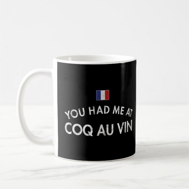 Coq Au Vin French Rooster Wine Chicken Braised Lar Coffee Mug (Left)