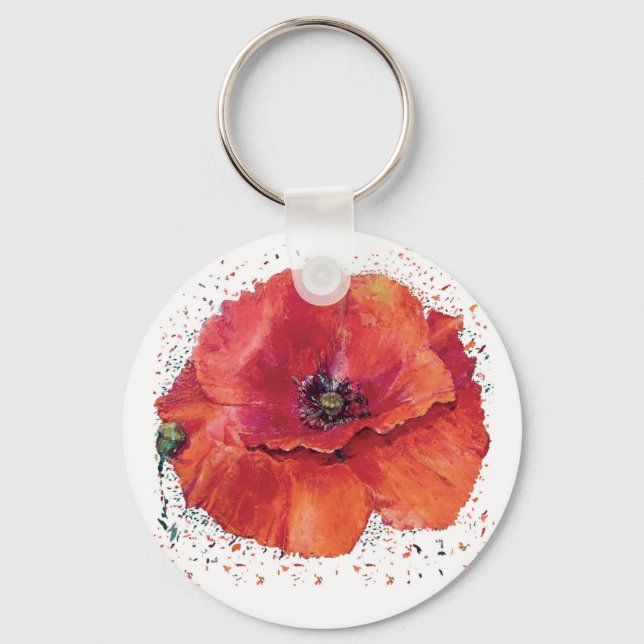 coquelicot rouge key ring (Front)