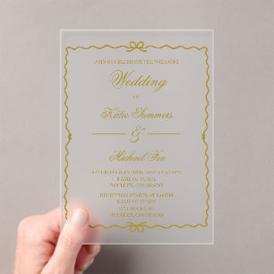 Coquet wreath wedding   acrylic invitations