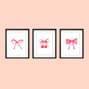 Coquette 11x14 Pink Bows Cute Baby Girl Nursery