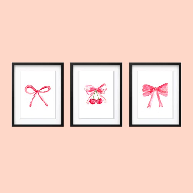 Coquette 11x14 Pink Bows Cute Baby Girl Nursery (Creator Uploaded)