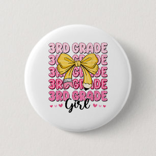 Coquette 3rd Grade First Day Of Back To School Gir 6 Cm Round Badge