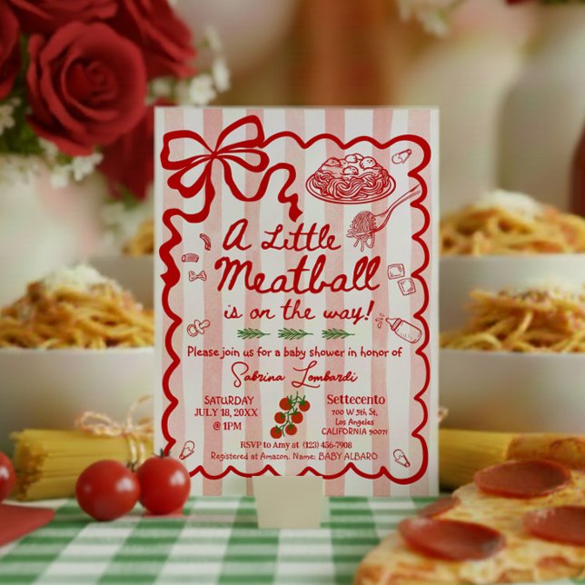 Coquette A little Meatball is on the way Invitation (Creator Uploaded)