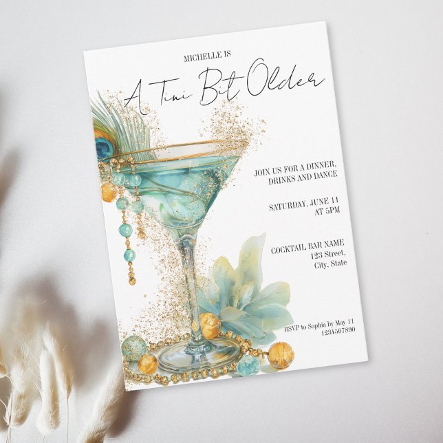 Coquette A Tini Bit Older Martini Cocktail Invitation (Coquette A Tini Bit Older Martini Cocktail Invitation)