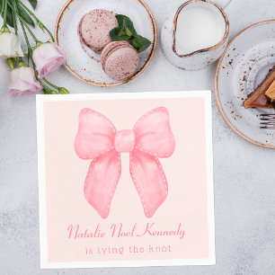 Coquette Aesthetic Bridal Shower Cute Pink Bow Napkin